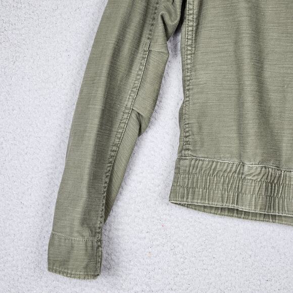 PINK VICTORIAS SECRET Jacket Womens Small Green Denim Military Collared Pockets - Picture 11 of 16